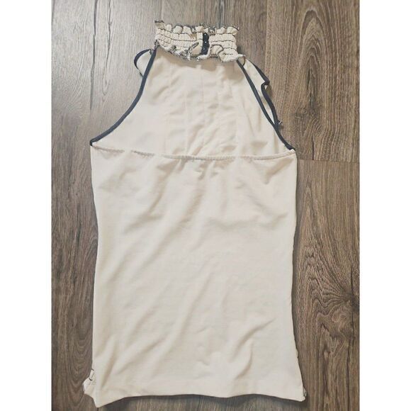 LULY K Ruffled Smocking Sleeveless Blouse Women's Size Medium - Picture 2 of 4